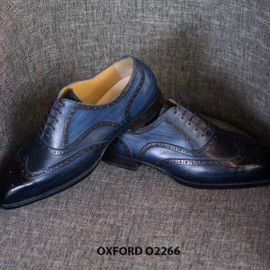 Giày da nam màu xanh navy Oxford O2266 006