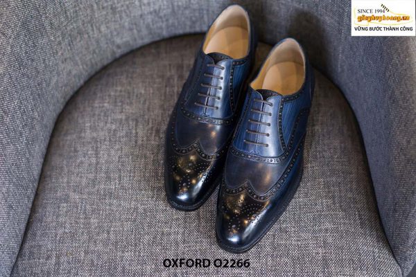 Giày da nam màu xanh navy Oxford O2266 001