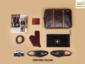 Giày da nam wingtips hàng hiệu Oxford O2268 001
