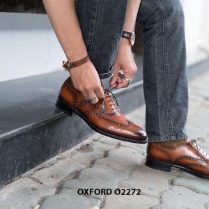 Giày da nam cao cấp màu bò Oxford O2272 003