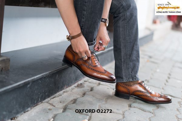 Giày da nam cao cấp màu bò Oxford O2272 003