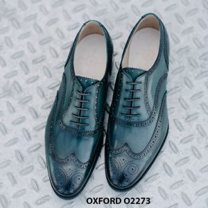 Giày da nam Wingtips xanh rêu Oxford O2273 001
