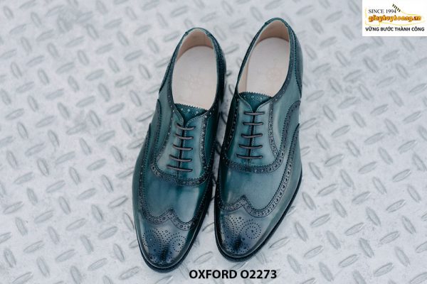 Giày da nam Wingtips xanh rêu Oxford O2273 001