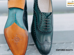 Giày da nam Wingtips xanh rêu Oxford O2273 005
