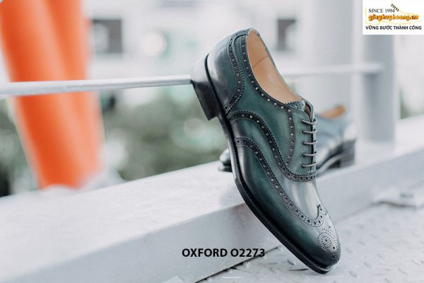 Giày da nam Wingtips xanh rêu Oxford O2273 004