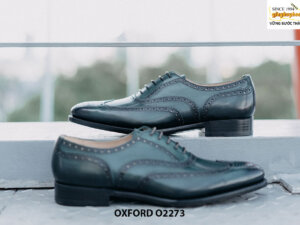 Giày da nam Wingtips xanh rêu Oxford O2273 002