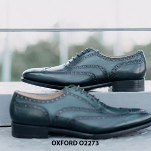 Giày da nam Wingtips xanh rêu Oxford O2273 002
