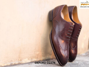 Giày tây nam Wingtips đế da Oxford O2274 001