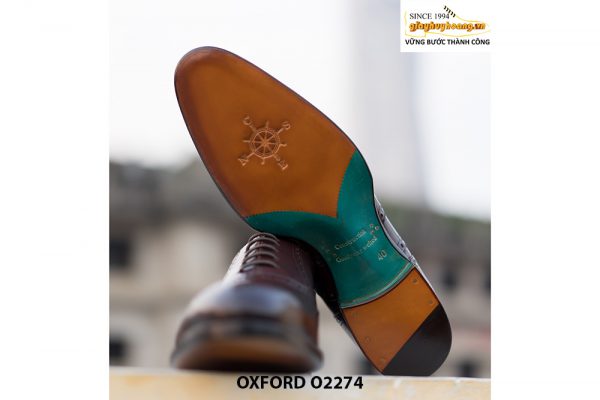 Giày tây nam Wingtips đế da Oxford O2274 006