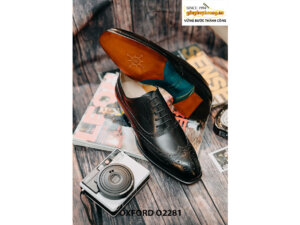 Giày da nam màu đen cao cấp oxford O2281 003