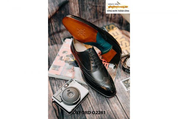 Giày da nam màu đen cao cấp oxford O2281 003