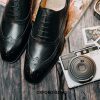 Giày da nam màu đen cao cấp oxford O2281 001