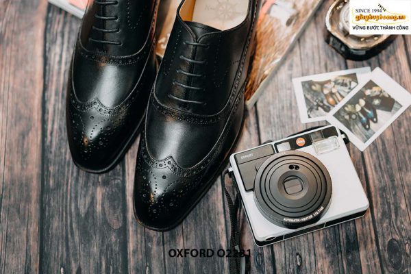Giày da nam màu đen cao cấp oxford O2281 001