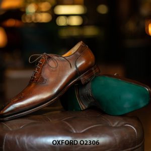 Giày da nam màu nâu đẹp Oxford O2306 005
