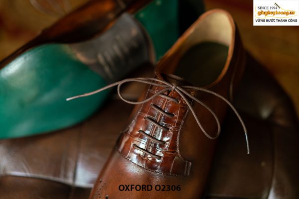 Giày da nam màu nâu đẹp Oxford O2306 003