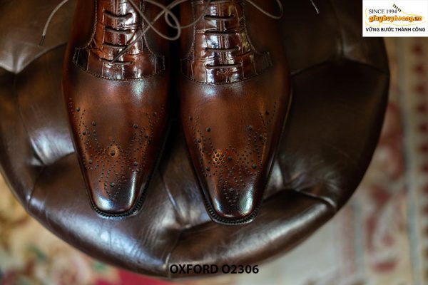 Giày da nam màu nâu đẹp Oxford O2306 002