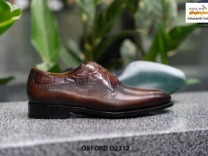 Giày da nam phối da vân cá sấu Oxford O2312 003