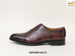 Giày tây nam da trơn Patina nâu Oxford O2315 004