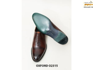 Giày tây nam da trơn Patina nâu Oxford O2315 003