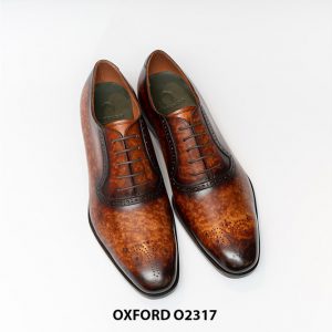 Giày tây nam không toe cap Oxford O2317 001