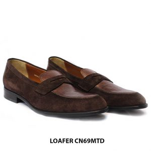 [Outlet size 41+43] Giày da lộn nam phối Loafer CN69MTD 002