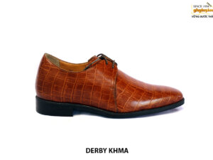 [Outlet size 40] Giày da nam vân cá sấu tăng chiều cao Derby KHMA 001