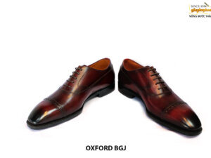 [Outlet size 43] Giày da nam màu đỏ đô Oxford BGJ 002