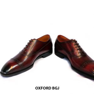 [Outlet size 43] Giày da nam màu đỏ đô Oxford BGJ 002