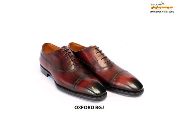 [Outlet size 43] Giày da nam màu đỏ đô Oxford BGJ 001