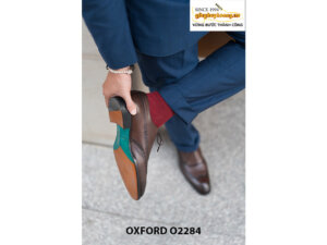 Giày da nam màu nâu wingtips oxford O2284 003