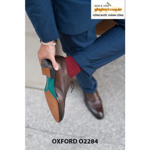 Giày da nam màu nâu wingtips oxford O2284 003