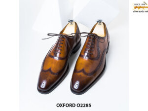 Giày da nam hoạ tiết thủ công oxford O2285 001