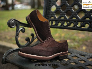 Giày oxford nam da lộn màu nâu O2286 004