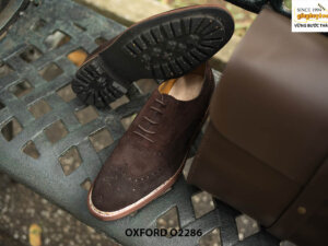 Giày oxford nam da lộn màu nâu O2286 003