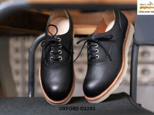 Giày da nam da hột mũi tròn Oxford O2292 001