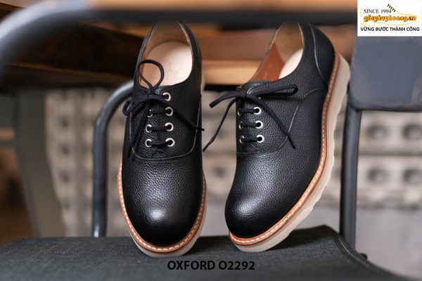 Giày da nam da hột mũi tròn Oxford O2292 001