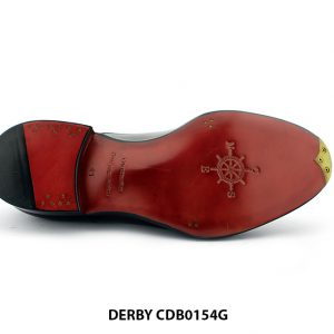 [Outlet size 41] Giày da nam mũi tròn đế đỏ Derby CDB0154G 009