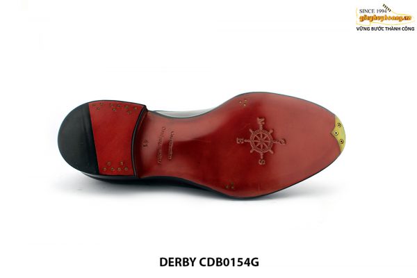 [Outlet size 41] Giày da nam mũi tròn đế đỏ Derby CDB0154G 009