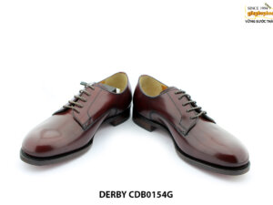 [Outlet size 41] Giày da nam mũi tròn đế đỏ Derby CDB0154G 007