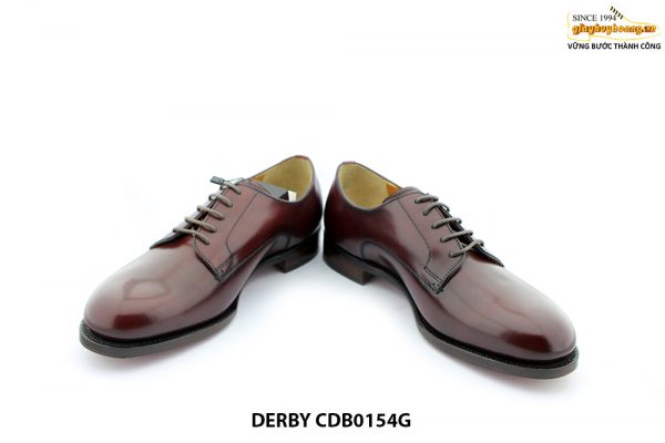 [Outlet size 41] Giày da nam mũi tròn đế đỏ Derby CDB0154G 007