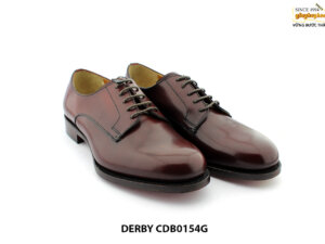[Outlet size 41] Giày da nam mũi tròn đế đỏ Derby CDB0154G 006