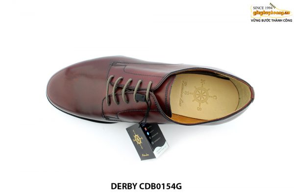[Outlet size 41] Giày da nam mũi tròn đế đỏ Derby CDB0154G 005