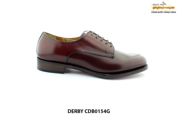 [Outlet size 41] Giày da nam mũi tròn đế đỏ Derby CDB0154G 001