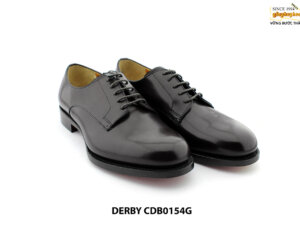 [Outlet size 41] Giày da nam mũi tròn đế đỏ Derby CDB0154G 002