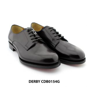 [Outlet size 41] Giày da nam mũi tròn đế đỏ Derby CDB0154G 002