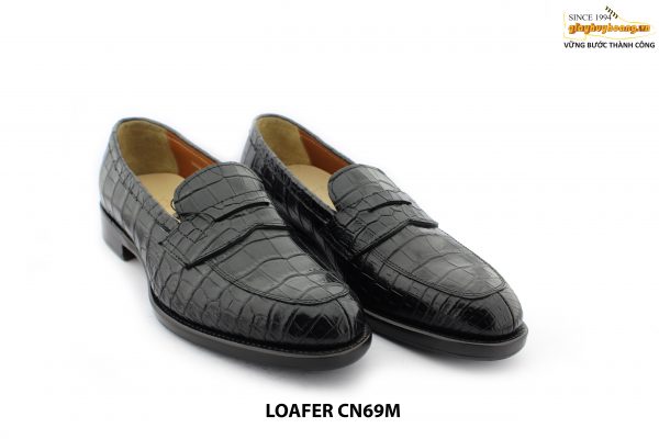 [Outlet size 39] Giày lười nam da cá sấu Loafer CN69M 003