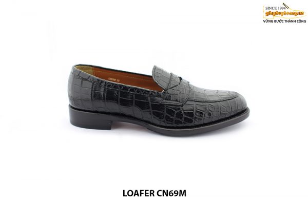 [Outlet size 39] Giày lười nam da cá sấu Loafer CN69M 001