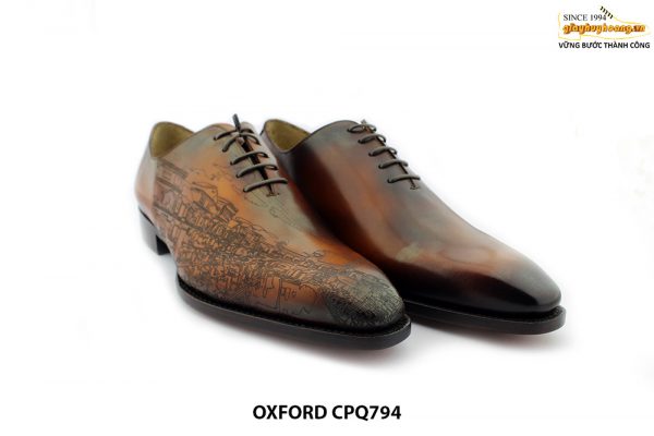 [Outlet size 41] Giày da nam Oxford thủ công CPQ794 002