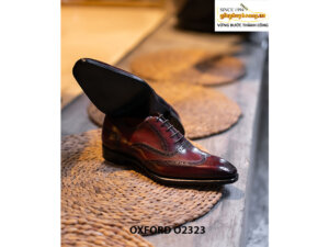 Giày da nam đục lỗ chữ M Oxford O2323 003