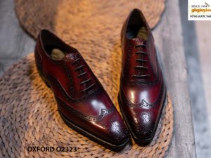 Giày da nam đục lỗ chữ M Oxford O2323 001